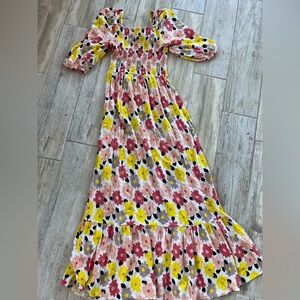 Floral Maxi Dress with Puff Sleeves